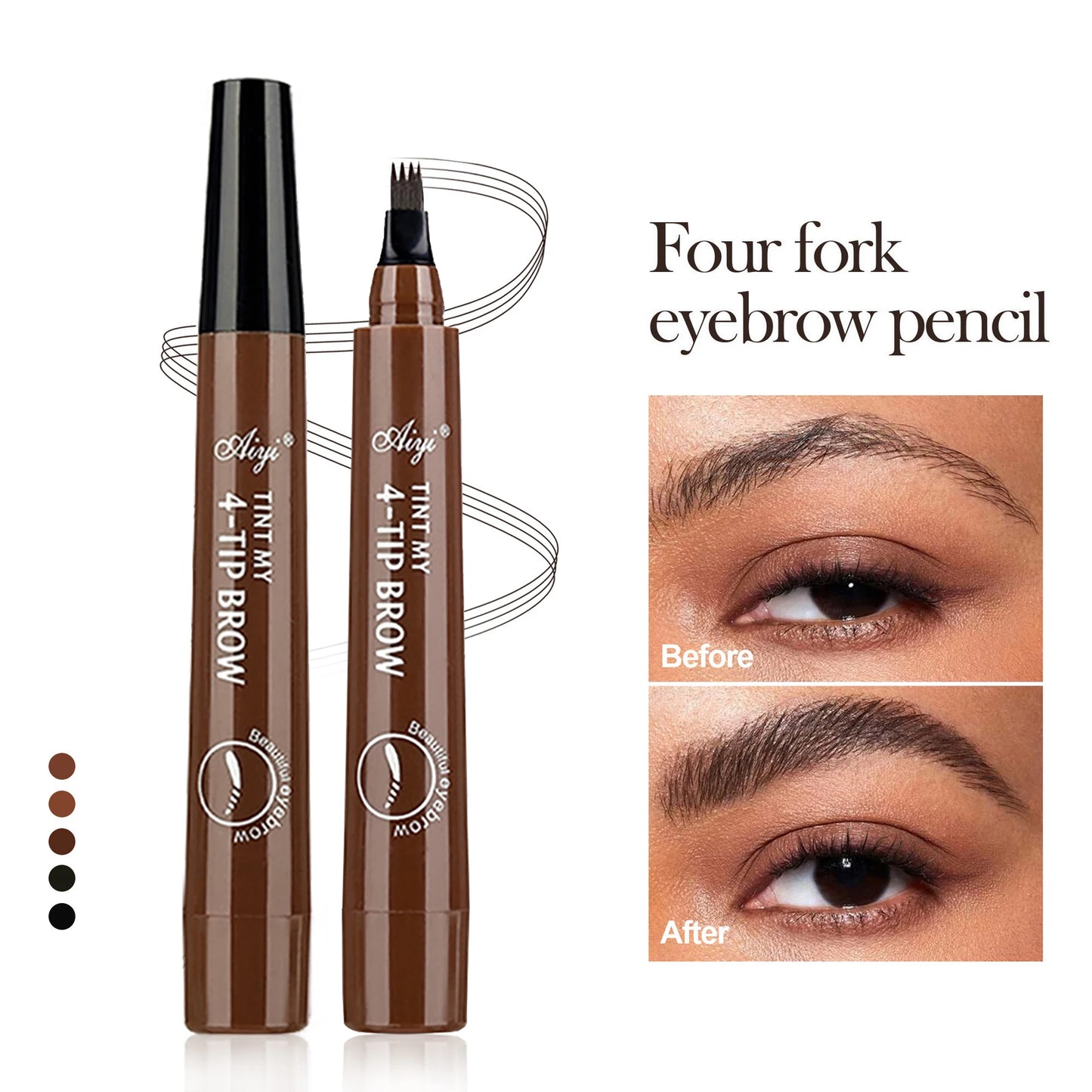 Four-pronged eyebrow pencil
