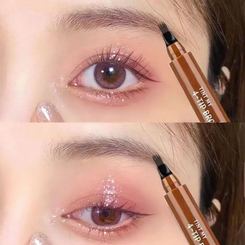 Four-pronged eyebrow pencil