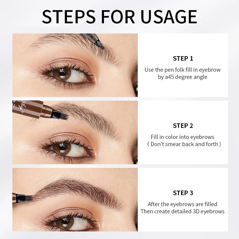Four-pronged eyebrow pencil